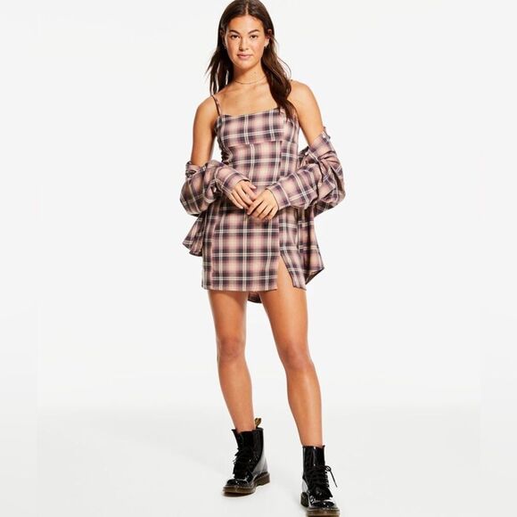 Aeropostale Plaid Scoop-Neck Slim Dress - NWT - Size Large - Picture 3 of 8